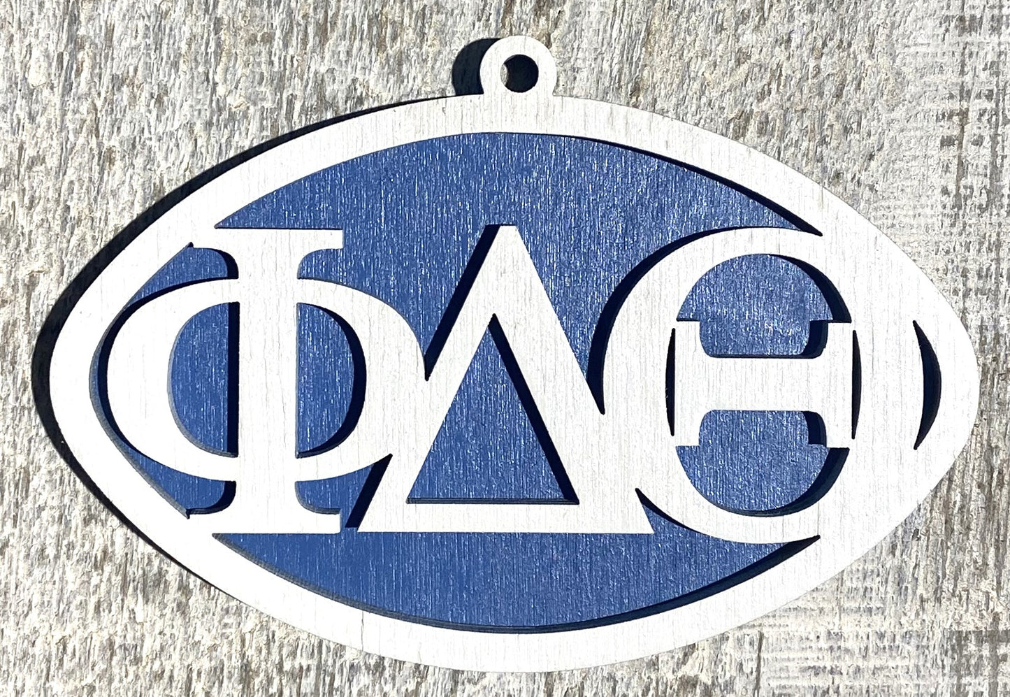 Phi Delta Theta Ornament - White over Blue