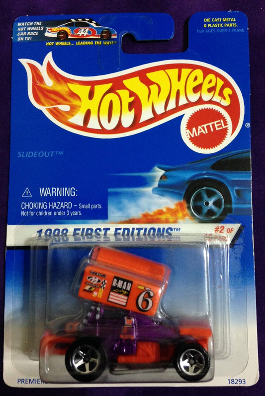 1998 Hot Wheels #2 Slideout Blue Car on Card