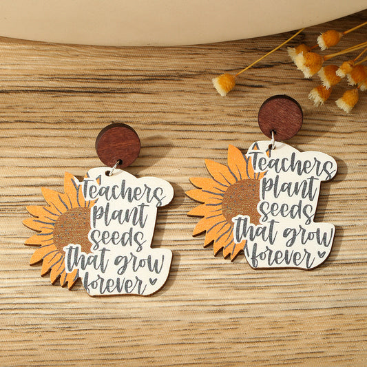 Teacher Wood Earrings