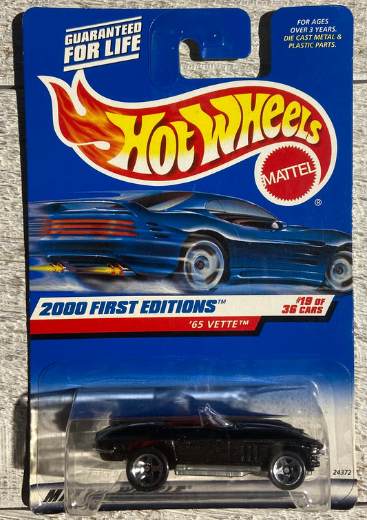 2000 Hot Wheels First Editions #19 65 Vette BLUE CARD