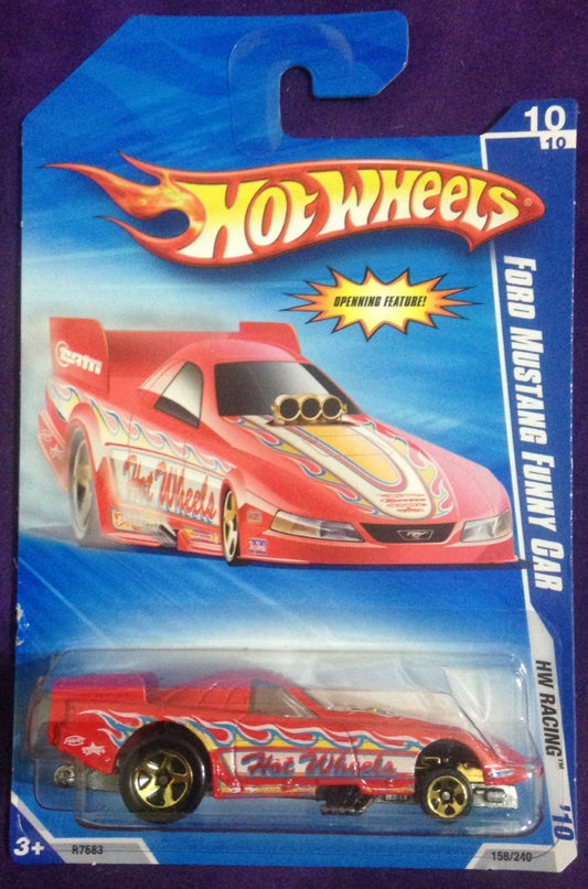 2010 Hot Wheels #158 Ford Mustang Funny Car RED