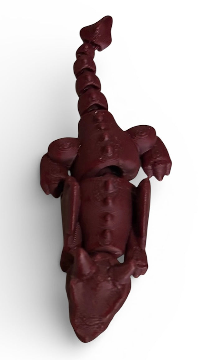 3D printed 4" Lazy Dragon, Maroon