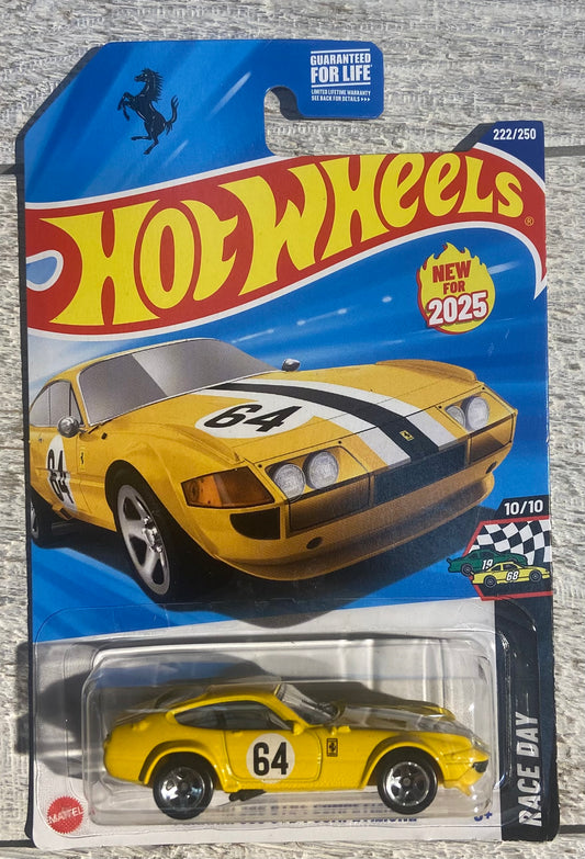 2025 Hot Wheels #222 Ferrari 365GTB4 Compitizone YELLOW