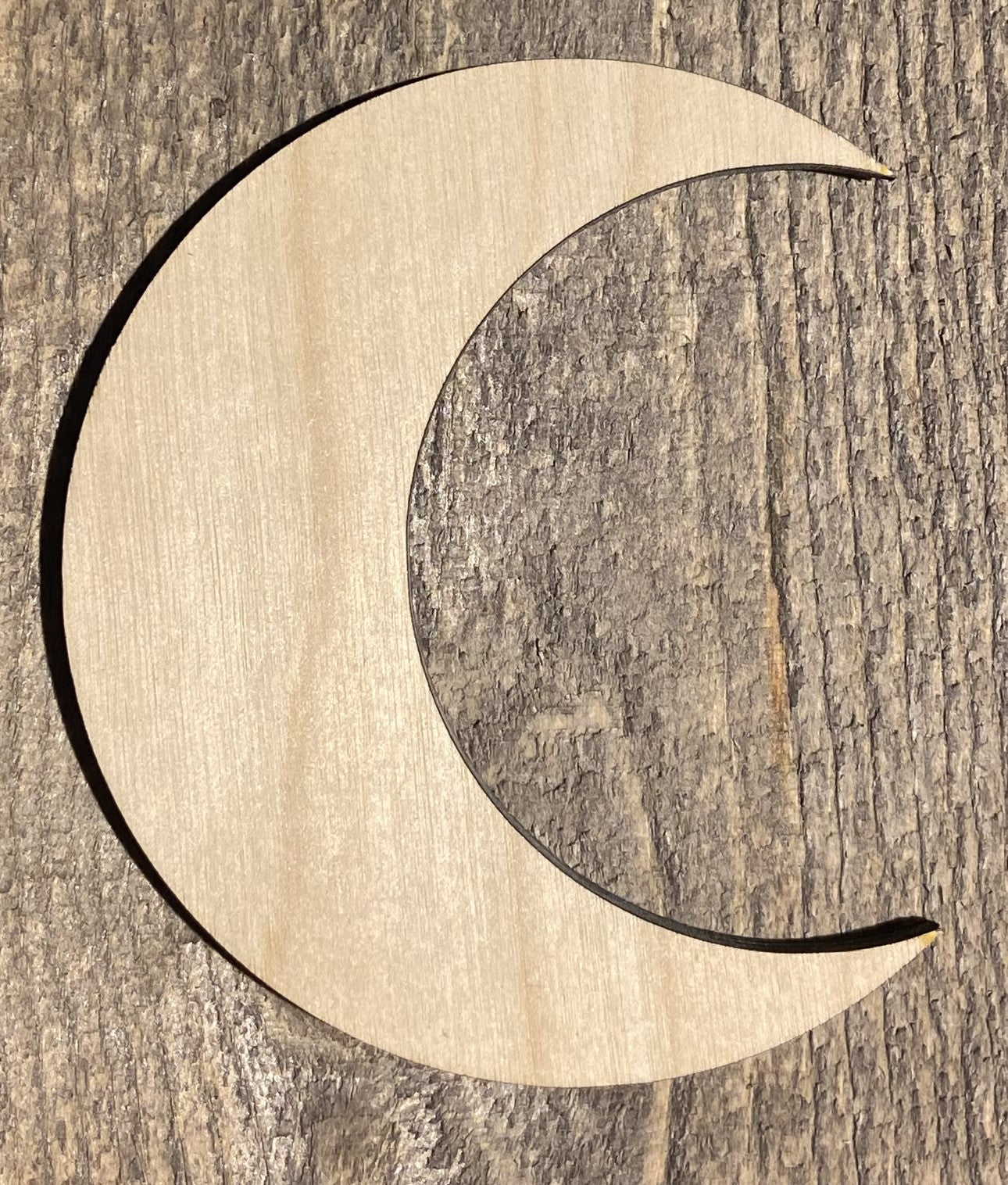 Ready to Paint Shape - 1/8" Birch - Crescent Moon - S223