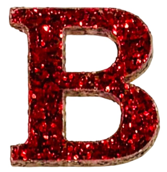 Scarlet Red Glitter Acrylic Letter B Font #01