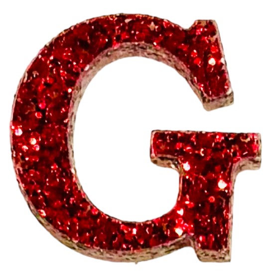 Red Glitter Acrylic Letter - 1" Tall - Font #01