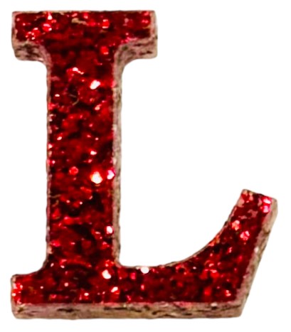 Scarlet Red Glitter Acrylic Letter L Font #01