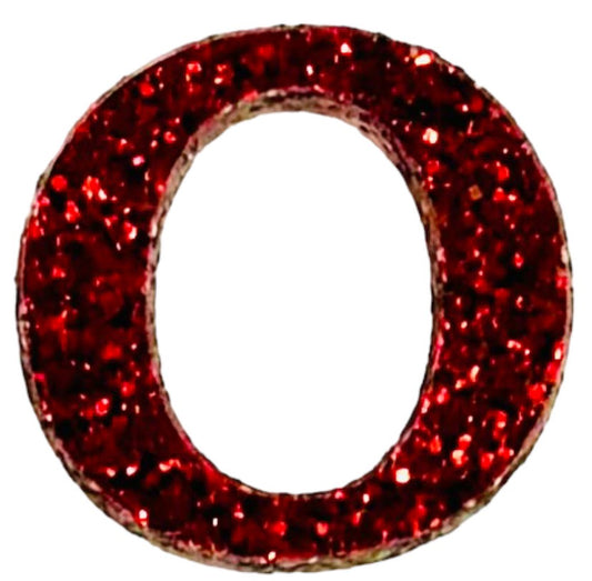 Scarlet Red Glitter Acrylic Letter O Font #01