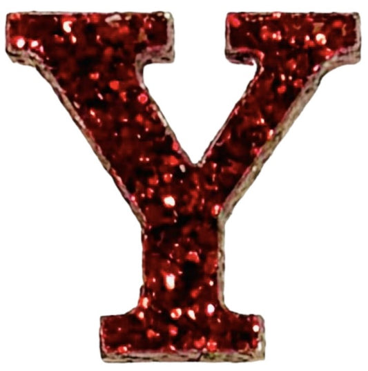 Scarlet Red Glitter Acrylic Letter Y Font #01