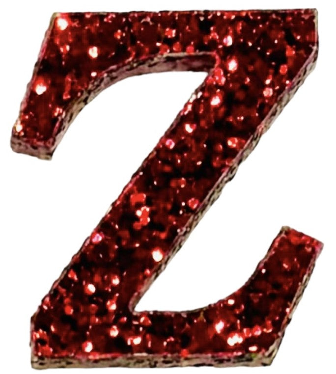 Scarlet Red Glitter Acrylic Letter Z Font #01