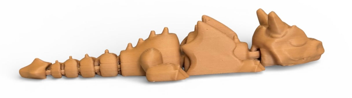 3D printed 4" Lazy Dragon, Caramel