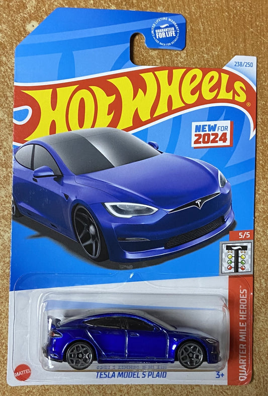 2024 Hot Wheels #238 Tesla Model S Plaid BLUE