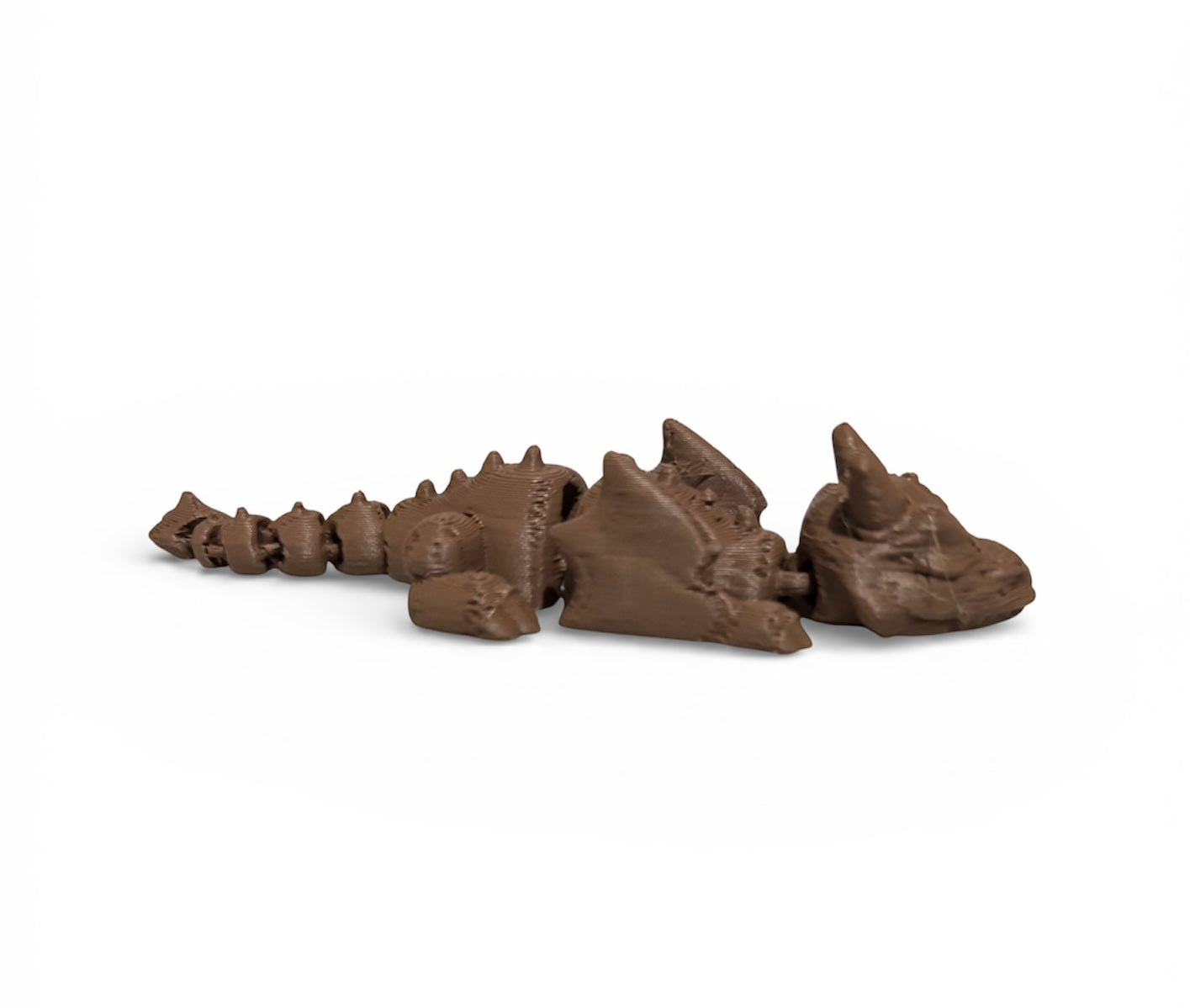 3D printed Lazy Dragon - 8-1/4" - Dark Brown