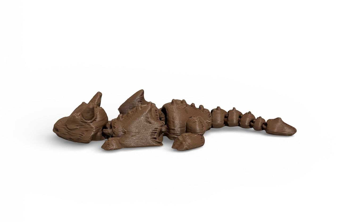 3D printed Lazy Dragon - 8-1/4" - Dark Brown