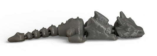 3D printed 4" Lazy Dragon, Dark Gray