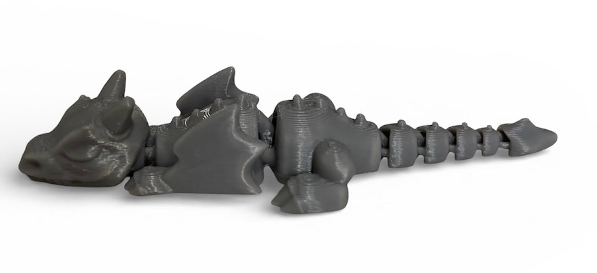 3D printed 4" Lazy Dragon, Dark Gray