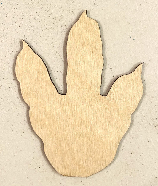 Dinosaur Footprint Shape #S261 - Unfinished 1/8" Plywood