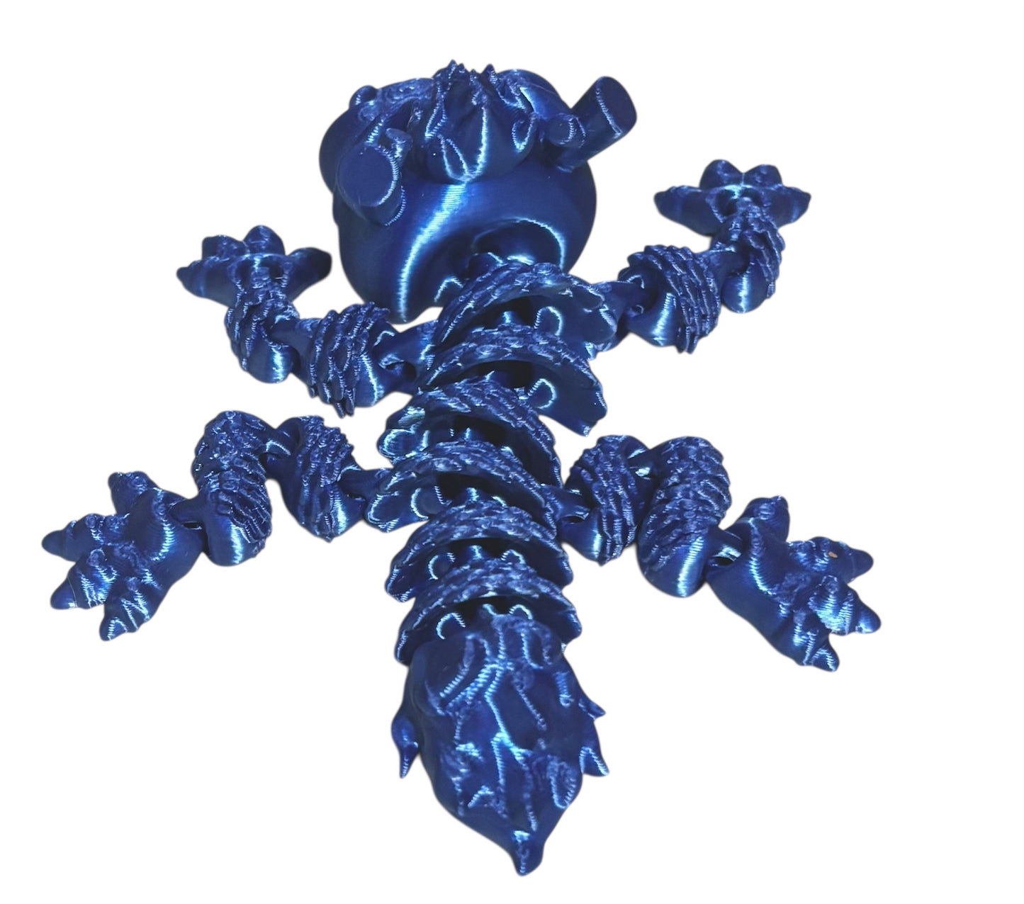 3D printed - 3" Chinese Dragon - Blue Silk
