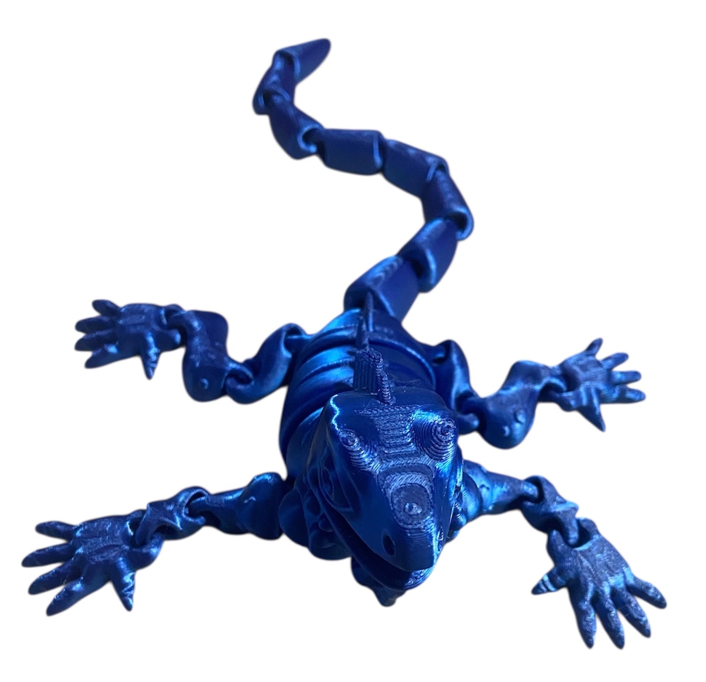 3D Printed - 8" Iguana - Blue Silk