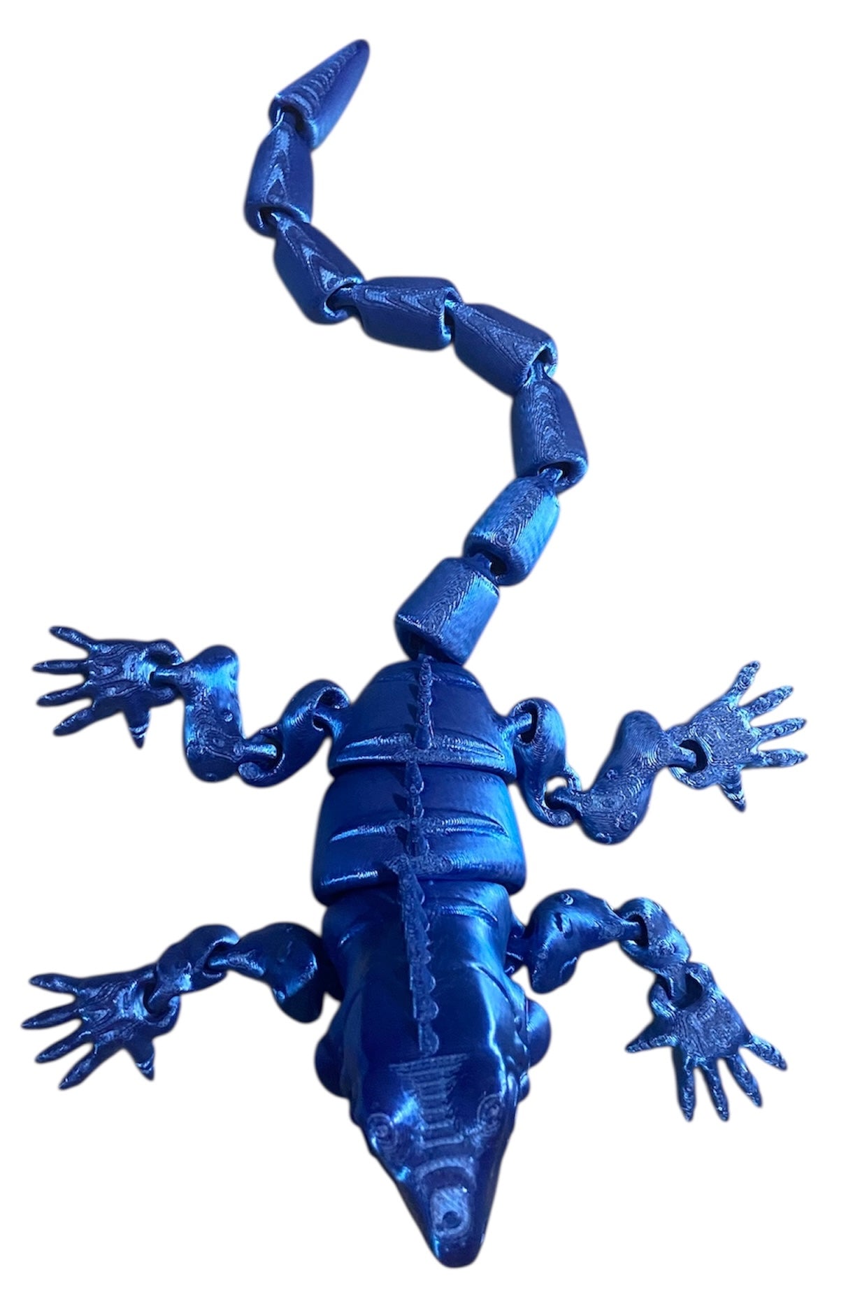 3D Printed - 8" Iguana - Blue Silk
