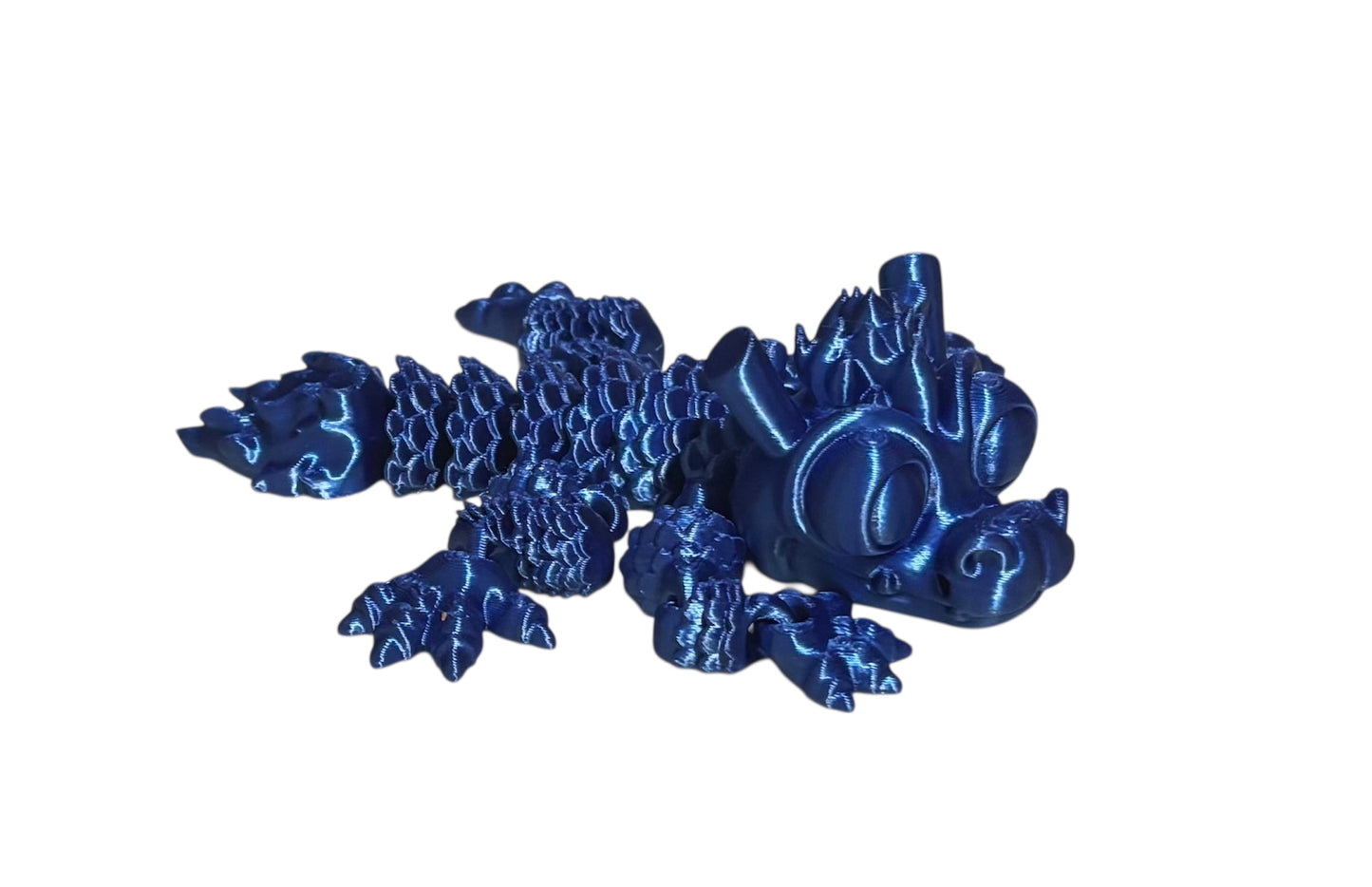 3D printed - 3" Chinese Dragon - Blue Silk