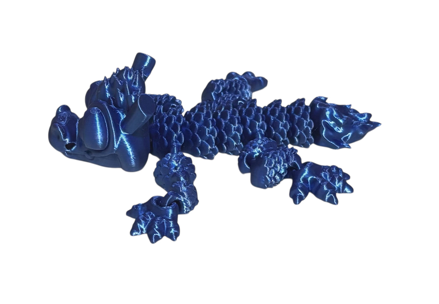 3D printed - 3" Chinese Dragon - Blue Silk