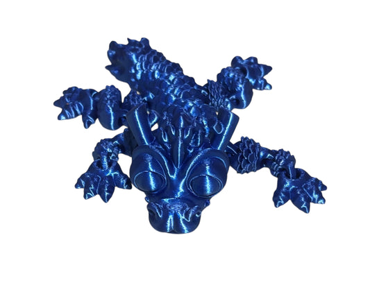 3D printed - 3" Chinese Dragon - Blue Silk