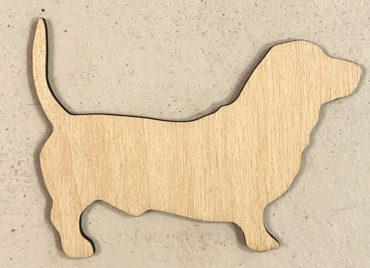 Ready to Paint Shape - 1/8" Birch - Basset Hound - S271