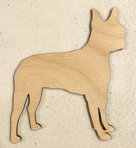 Ready to Paint Shape - 1/8" Birch - Boston Terrier - S274