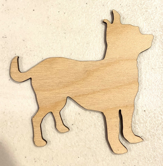 Ready to Paint Shape - 1/8" Birch - Chihuahua - S278