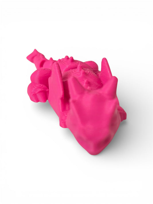 3D printed 4" Lazy Dragon, Magenta
