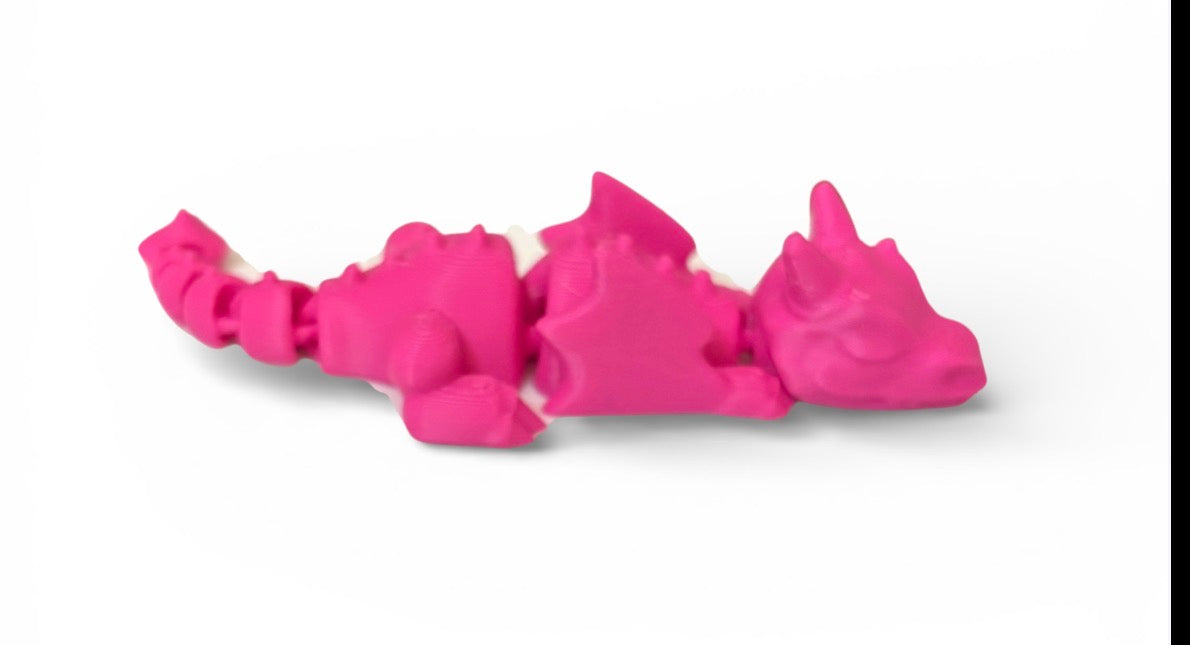 3D printed 4" Lazy Dragon, Magenta