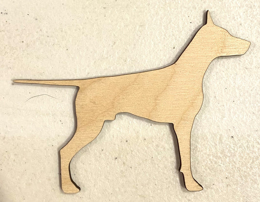 Ready to Paint Shape - 1/8" Birch - Doberman - S282