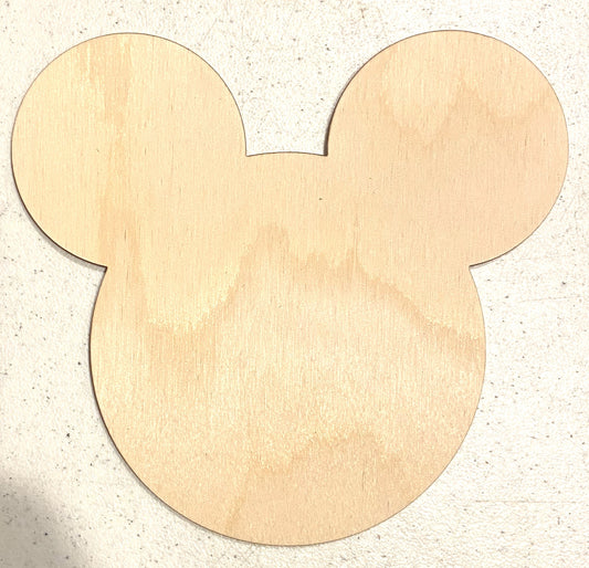 Ready to Paint Shape - 1/8" Birch - Mickey Head - S285