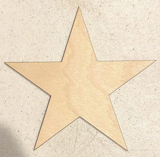 Ready to Paint Shape - 1/8" Birch - Star - S299