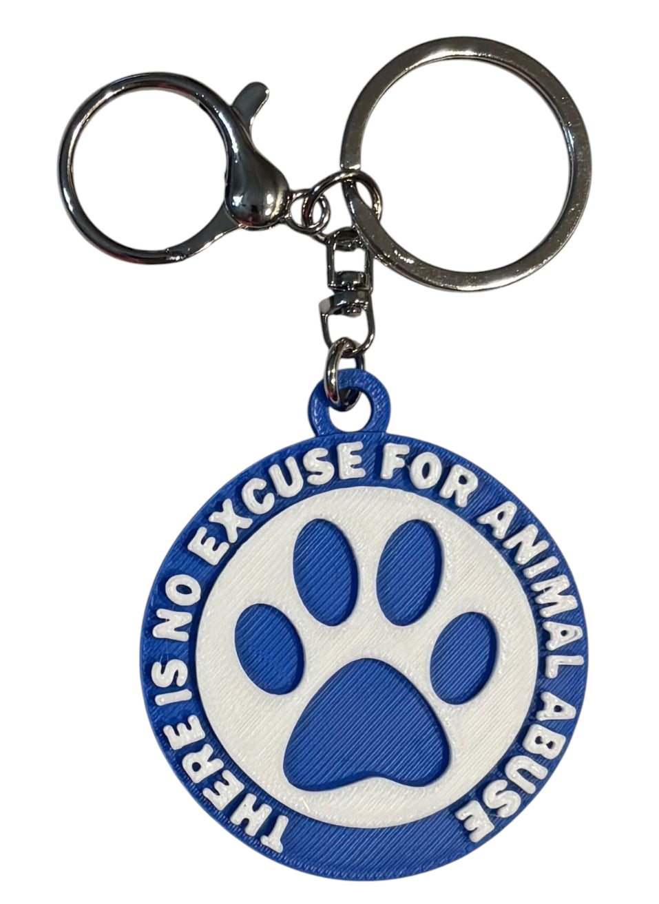 No Excuse For Animal Abuse Keychain