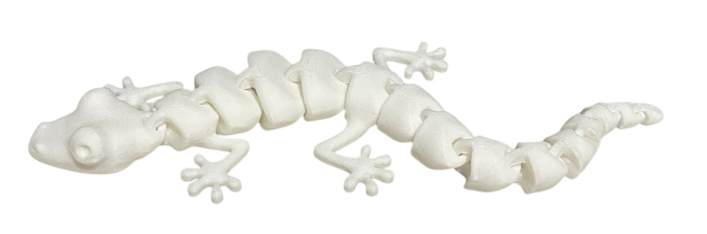 7" Articulated Lizard - White