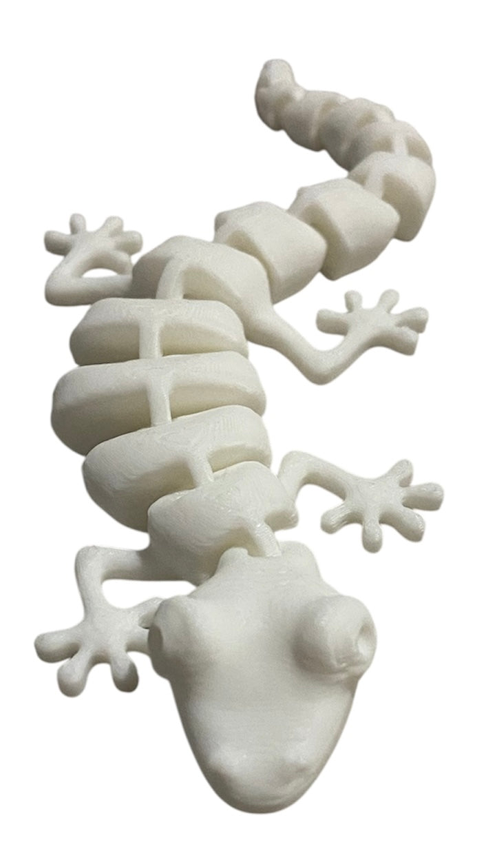 7" Articulated Lizard - White