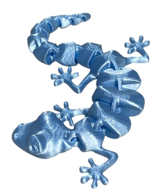 7" Articulated Lizard - Baby Blue Silk