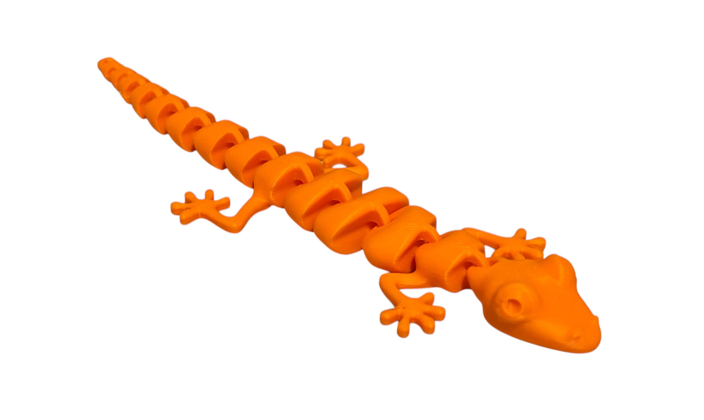 7" Articulated Lizard - Pumpkin Orange