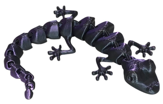 7" Articulated Lizard - Purple/Black