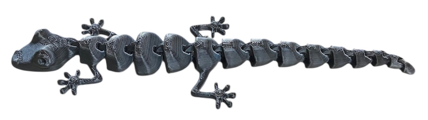 7" Articulated Lizard - White/Black