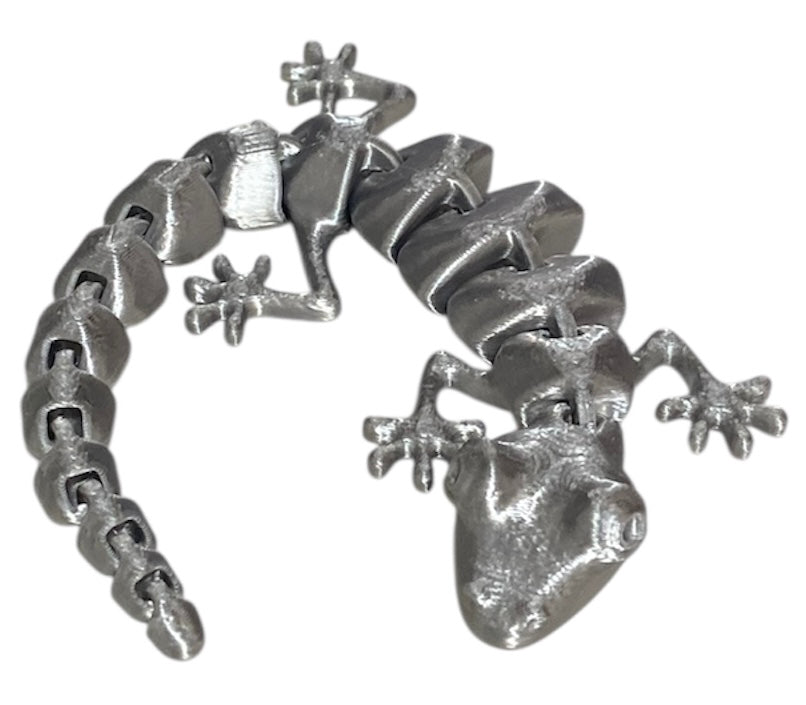 7" Articulated Lizard - Silver