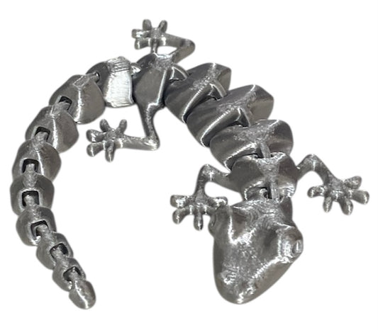7" Articulated Lizard - Silver