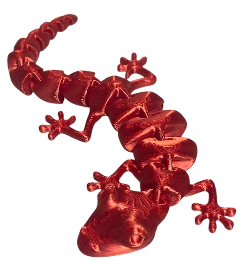 7" Articulated Lizard - CANDY RED