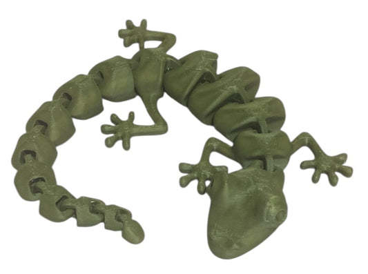 7" Articulated Lizard - Army Green