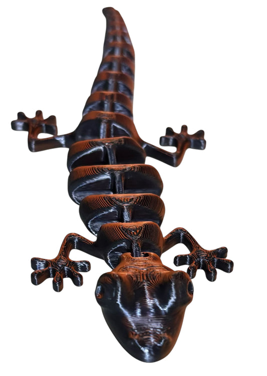7" Articulated Lizard - Black/Orange