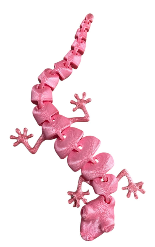 7" Articulated Lizard - Peach Blush