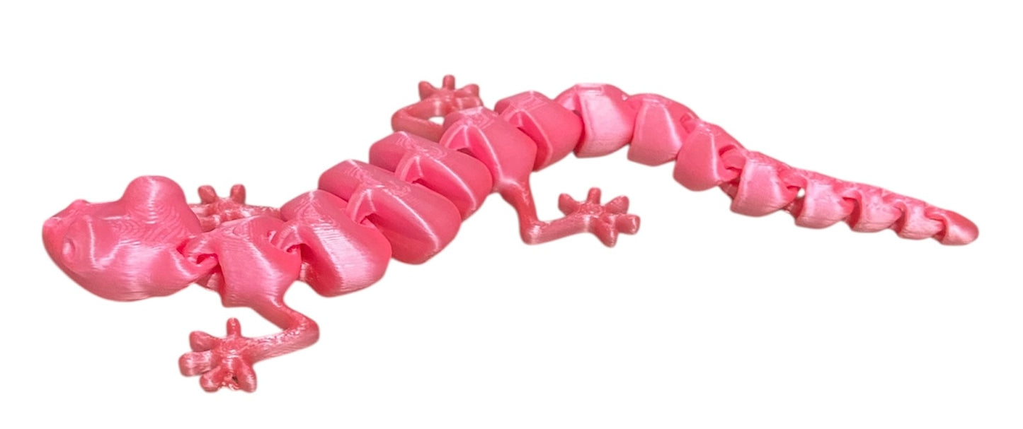 7" Articulated Lizard - Peach Blush