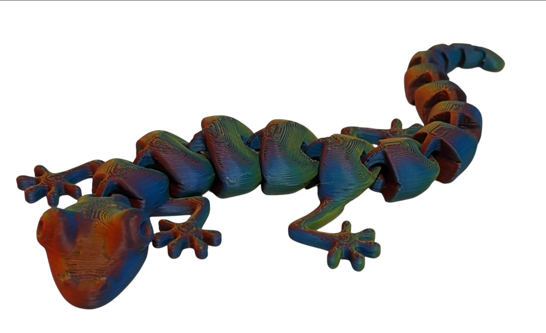 7" Articulated Lizard - Neon